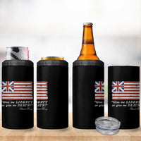 Funny Give Me Liberty Or Give Me Death 4 in 1 Can Cooler Tumbler Patrick Henry Quote Grand Union Flag - Wonder Print Shop
