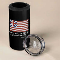 Funny Give Me Liberty Or Give Me Death 4 in 1 Can Cooler Tumbler Patrick Henry Quote Grand Union Flag - Wonder Print Shop