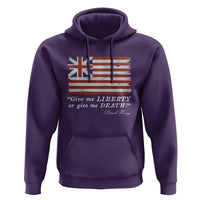 Funny Give Me Liberty Or Give Me Death Hoodie Patrick Henry Quote Grand Union Flag - Wonder Print Shop