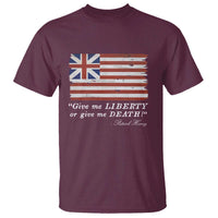 Funny Give Me Liberty Or Give Me Death T Shirt Patrick Henry Quote Grand Union Flag - Wonder Print Shop