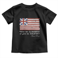 Funny Give Me Liberty Or Give Me Death Toddler T Shirt Patrick Henry Quote Grand Union Flag - Wonder Print Shop