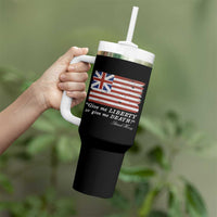 Funny Give Me Liberty Or Give Me Death Tumbler With Handle Patrick Henry Quote Grand Union Flag - Wonder Print Shop