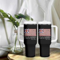 Funny Give Me Liberty Or Give Me Death Tumbler With Handle Patrick Henry Quote Grand Union Flag - Wonder Print Shop