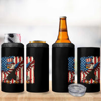 Funny Patriotic Dabbing American Flag Bald Eagle 4th Of July 4 in 1 Can Cooler Tumbler - Wonder Print Shop