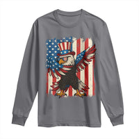 Funny Patriotic Dabbing American Flag Bald Eagle 4th Of July Long Sleeve Shirt - Wonder Print Shop