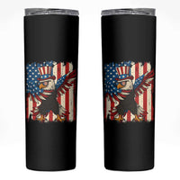 Funny Patriotic Dabbing American Flag Bald Eagle 4th Of July Skinny Tumbler - Wonder Print Shop