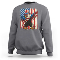 Funny Patriotic Dabbing American Flag Bald Eagle 4th Of July Sweatshirt - Wonder Print Shop
