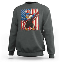 Funny Patriotic Dabbing American Flag Bald Eagle 4th Of July Sweatshirt - Wonder Print Shop