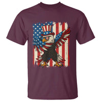 Funny Patriotic Dabbing American Flag Bald Eagle 4th Of July T Shirt - Wonder Print Shop