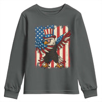 Funny Patriotic Dabbing American Flag Bald Eagle 4th Of July Youth Sweatshirt - Wonder Print Shop