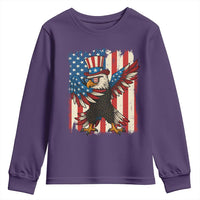 Funny Patriotic Dabbing American Flag Bald Eagle 4th Of July Youth Sweatshirt - Wonder Print Shop
