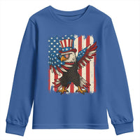 Funny Patriotic Dabbing American Flag Bald Eagle 4th Of July Youth Sweatshirt - Wonder Print Shop