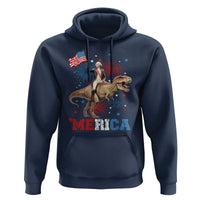 Funny George Washington Riding a Tyrannosaurus Rex 'Merica Hoodie American Flag - Wonder Print Shop