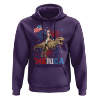 Funny George Washington Riding a Tyrannosaurus Rex 'Merica Hoodie American Flag - Wonder Print Shop