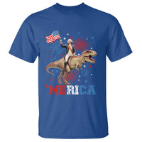 Funny George Washington Riding a Tyrannosaurus Rex 'Merica T Shirt American Flag - Wonder Print Shop