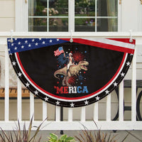 Funny George Washington Riding a Tyrannosaurus Rex 'Merica Patriotic Fan Flag American Flag