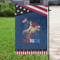 Funny George Washington Riding a Tyrannosaurus Rex 'Merica Patriotic Garden Flag American Flag