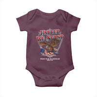 United We Stand Proud To Be An American Since 1776 Baby Onesie Patriotic USA Flag Eagle - Wonder Print Shop