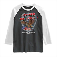 United We Stand Proud To Be An American Since 1776 Raglan Shirt Patriotic USA Flag Eagle - Wonder Print Shop