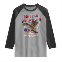 United We Stand Proud To Be An American Since 1776 Raglan Shirt Patriotic USA Flag Eagle - Wonder Print Shop