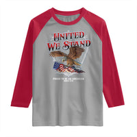 United We Stand Proud To Be An American Since 1776 Raglan Shirt Patriotic USA Flag Eagle - Wonder Print Shop