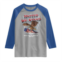 United We Stand Proud To Be An American Since 1776 Raglan Shirt Patriotic USA Flag Eagle - Wonder Print Shop