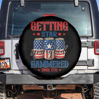 Funny Getting Star Spangled Hammered Since 1776 Spare Tire Cover 4th of July Beers American Flag - Wonder Print Shop