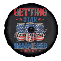 Funny Getting Star Spangled Hammered Since 1776 Spare Tire Cover 4th of July Beers American Flag - Wonder Print Shop
