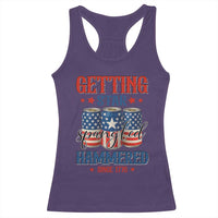 Funny Getting Star Spangled Hammered Since 1776 Racerback Tank Top 4th of July Beers American Flag - Wonder Print Shop