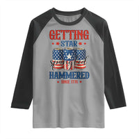 Funny Getting Star Spangled Hammered Since 1776 Raglan Shirt 4th of July Beers American Flag - Wonder Print Shop