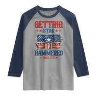 Funny Getting Star Spangled Hammered Since 1776 Raglan Shirt 4th of July Beers American Flag - Wonder Print Shop