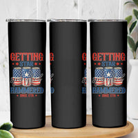 Funny Getting Star Spangled Hammered Since 1776 Skinny Tumbler 4th of July Beers American Flag - Wonder Print Shop