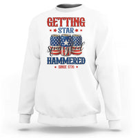 Funny Getting Star Spangled Hammered Since 1776 Sweatshirt 4th of July Beers American Flag - Wonder Print Shop