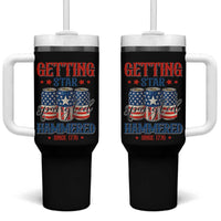 Funny Getting Star Spangled Hammered Since 1776 Tumbler With Handle 4th of July Beers American Flag - Wonder Print Shop