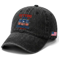 Funny Getting Star Spangled Hammered Since 1776 Washed Cotton Baseball Cap 4th of July Beers American Flag