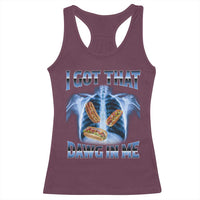 Funny Hot Dog Meme Racerback Tank Top I Got That Dawg In Me Hotdog Xray Humor