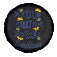 Minimal Sardines Fishermen Aesthetic Retro Spare Tire Cover