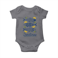 Minimal Sardines Fishermen Aesthetic Retro Baby Onesie