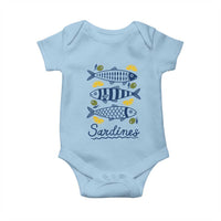 Minimal Sardines Fishermen Aesthetic Retro Baby Onesie