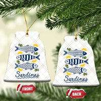 Minimal Sardines Fishermen Aesthetic Retro Ceramic Ornament
