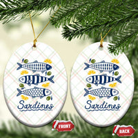 Minimal Sardines Fishermen Aesthetic Retro Ceramic Ornament