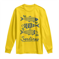 Minimal Sardines Fishermen Aesthetic Retro Long Sleeve Shirt