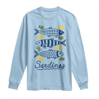 Minimal Sardines Fishermen Aesthetic Retro Long Sleeve Shirt