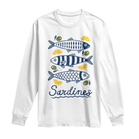 Minimal Sardines Fishermen Aesthetic Retro Long Sleeve Shirt