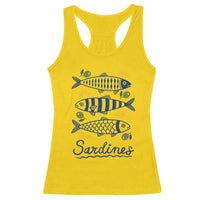 Minimal Sardines Fishermen Aesthetic Retro Racerback Tank Top