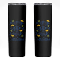 Minimal Sardines Fishermen Aesthetic Retro Skinny Tumbler