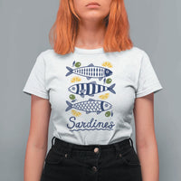 Minimal Sardines Fishermen Aesthetic Retro T Shirt For Women