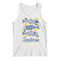 Minimal Sardines Fishermen Aesthetic Retro Tank Top