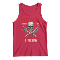 Gen X Dad Like Other Dads But Without A Filter Tank Top Funny Fathers Day