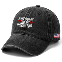 Awesome Like My Daughter Washed Cotton Baseball Cap Funny Girl Dad Quote